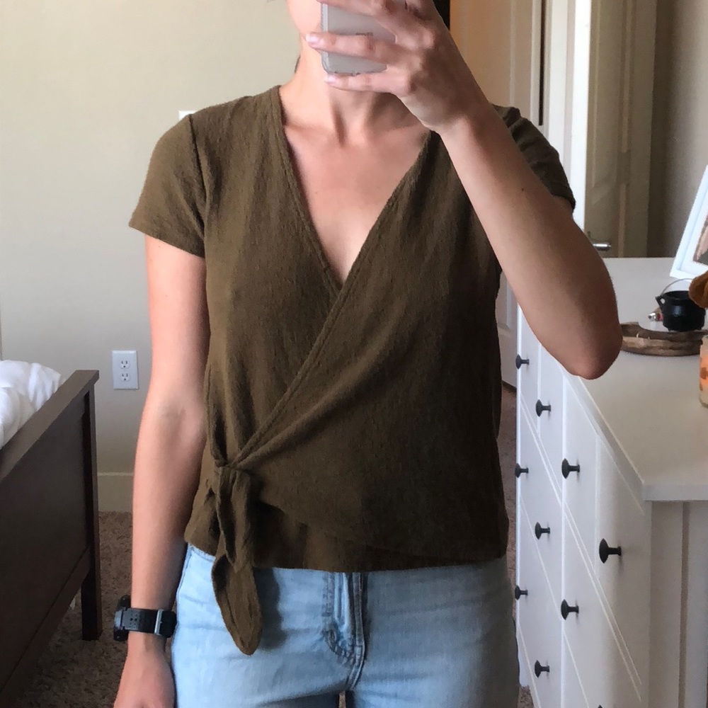Texture & Thread Wrap-Tie Top - small